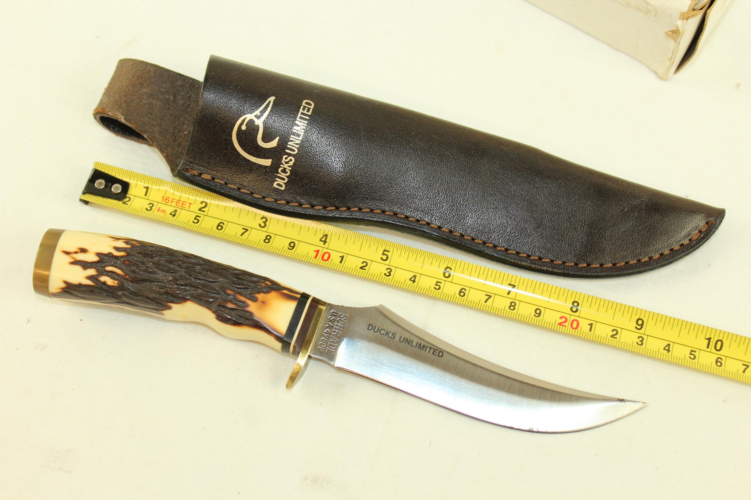 Schrade U.S.A. 498DU "Ducks Unlimited" Hunting Knife & Sheath