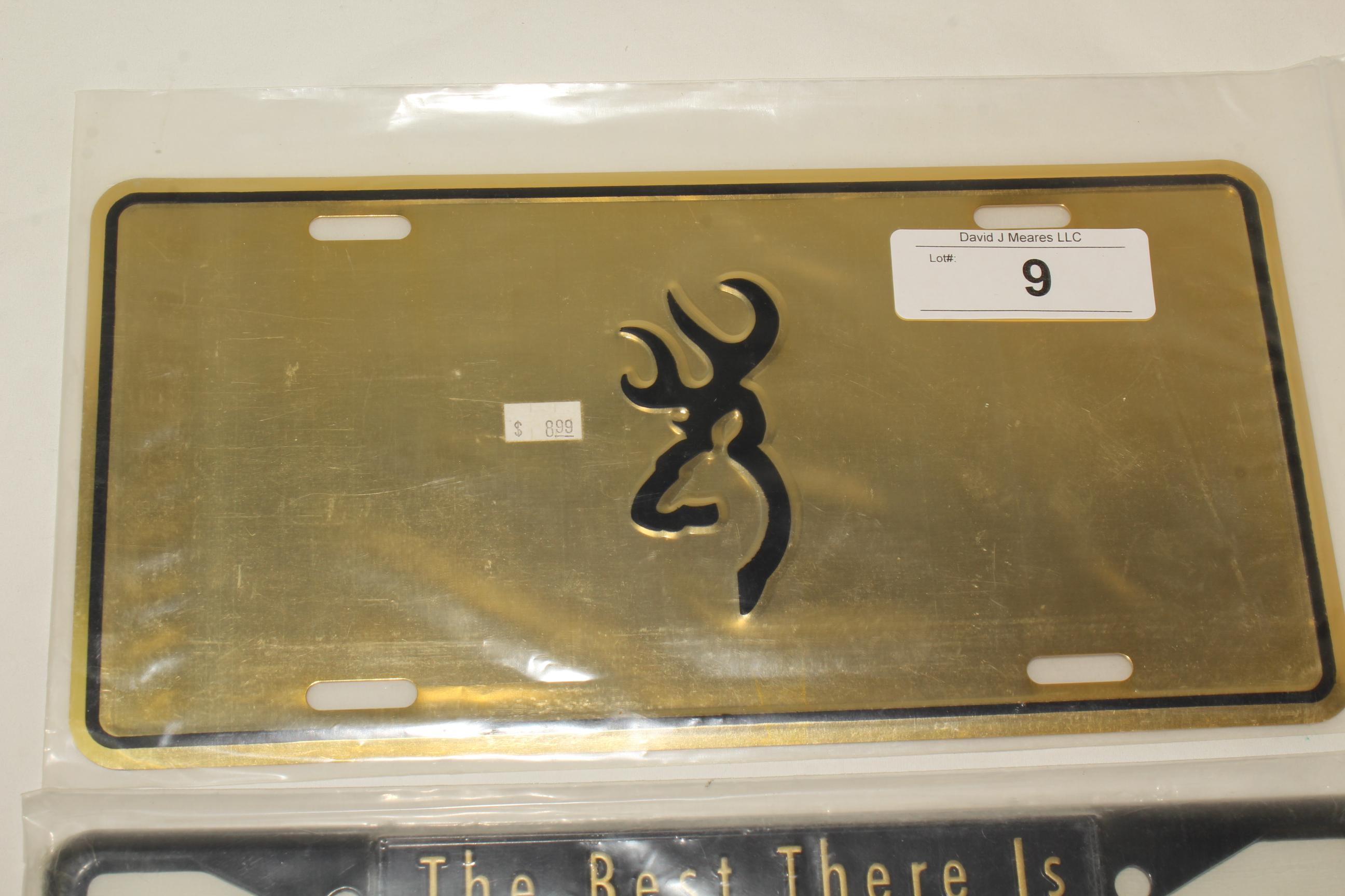 Browning Tag and Browning Tag License Plate Frame