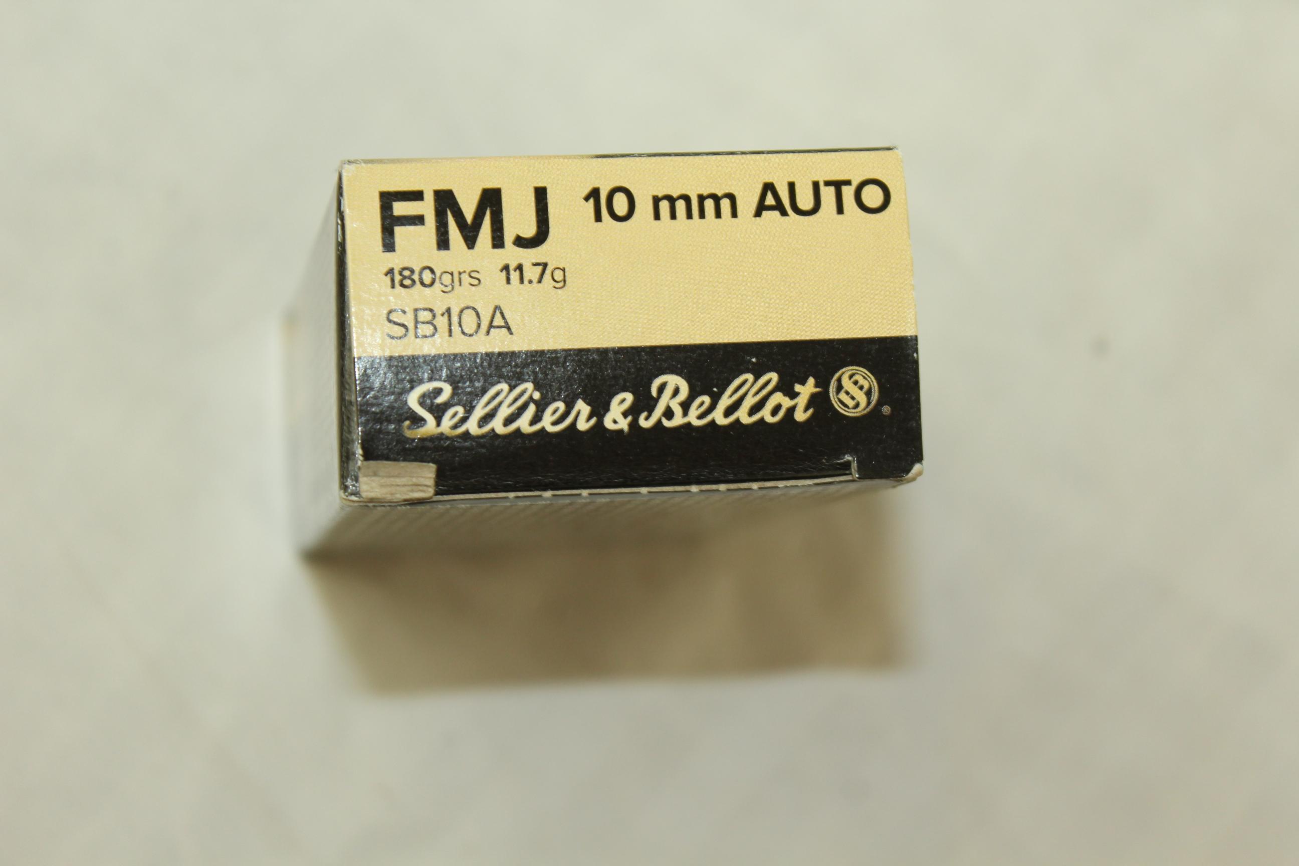 50 Rounds of Sellier & Bellot 10mm, 180 Gr. FMJ Ammo