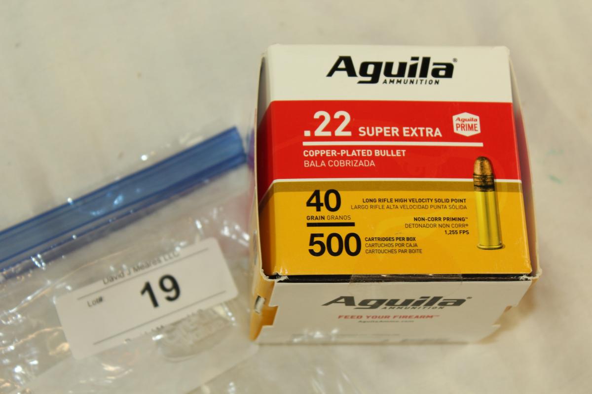 500 Rounds of Aguila .22LR, 40 Gr. Copper Plated Ammo