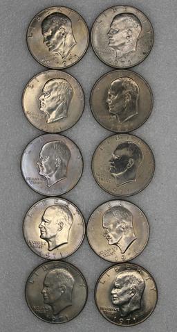 (10) 1971 D Eisenhower Dollars