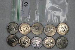 (10) 1971 D Eisenhower Dollars