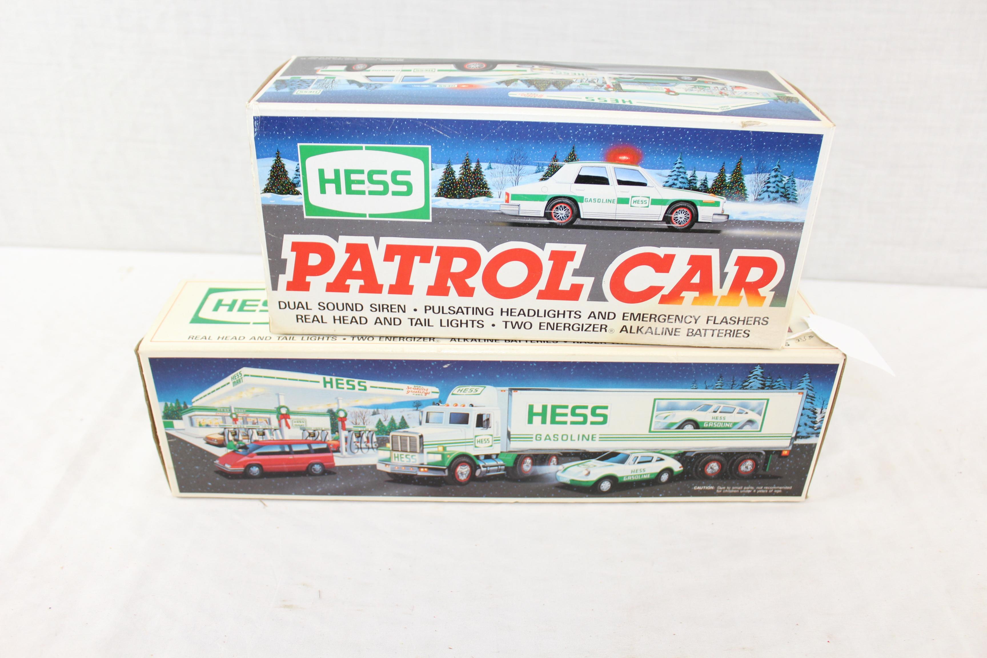 1992 Hess 18 Wheeler and Racer and 1993 Patrol Car