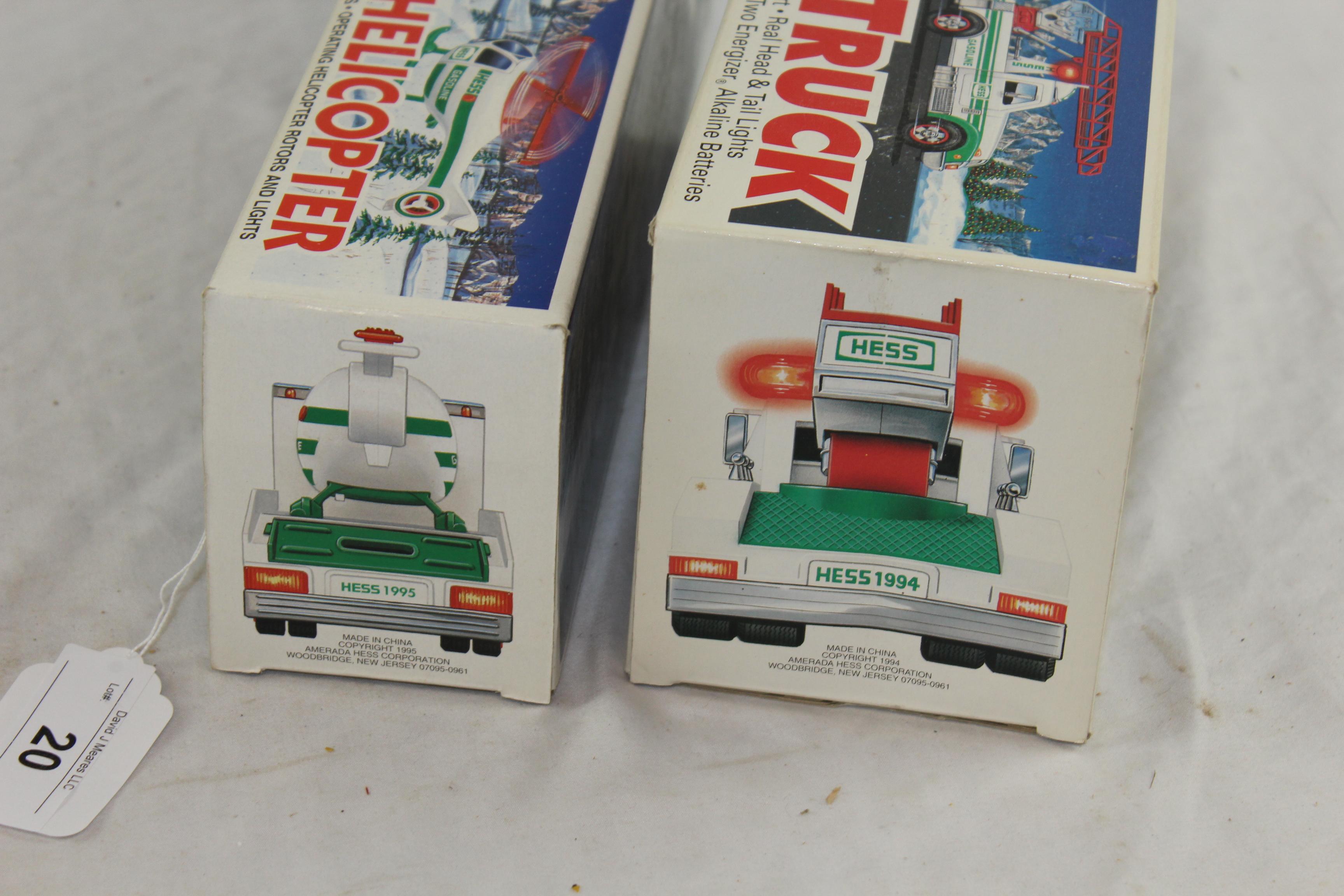 1994 Hess Rescue Truck and 1995 Toy Truck and Helicopter