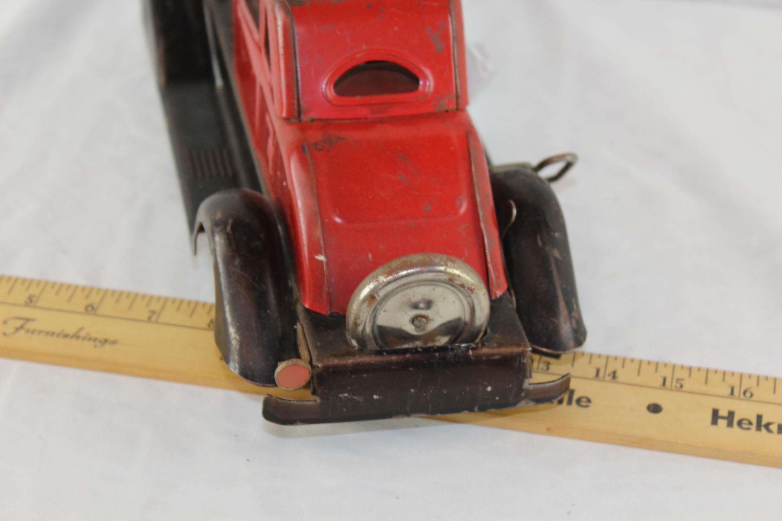 "Fire Chief" Wind-Up Metal Car by The Hoge Mfg. Co.