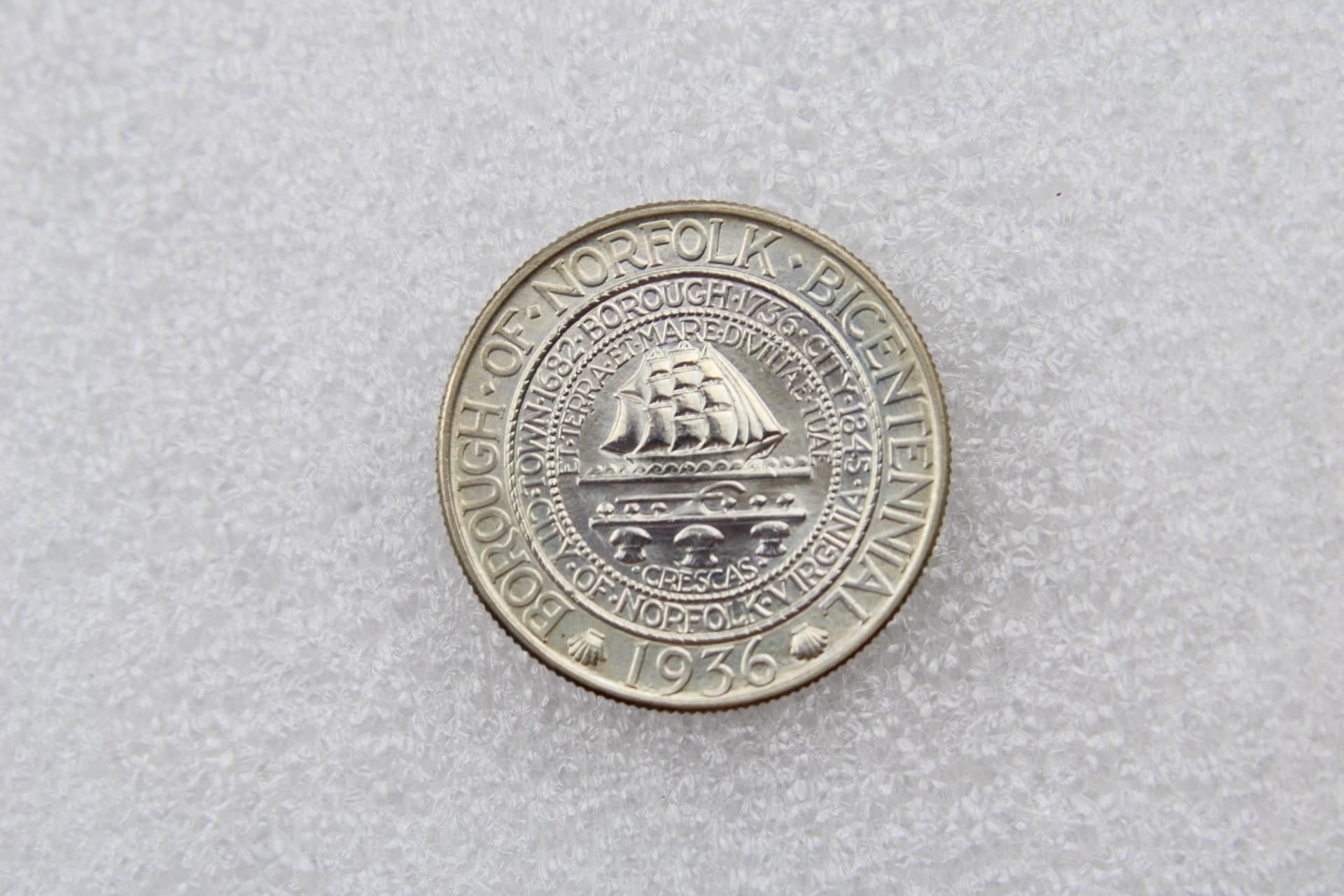 1936 Borough of Norfolk Bicentennial Half Dollar