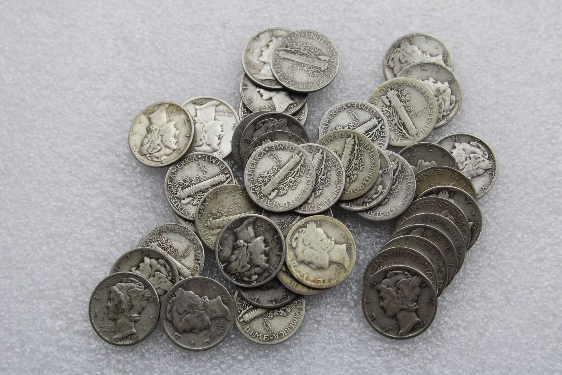 (43) Mercury Dimes