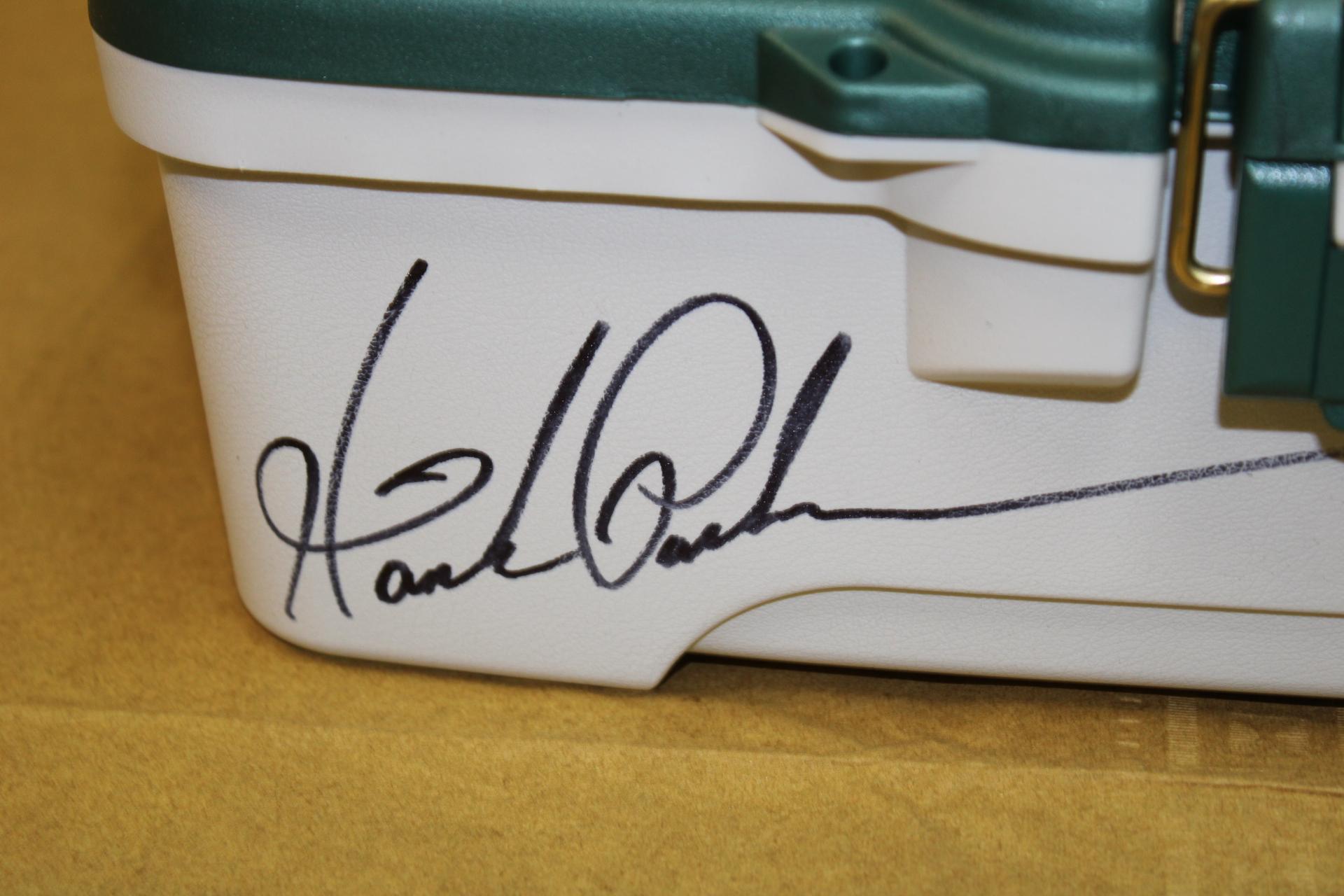 Hank Parker Signed Tackle Box w/Lew's Rod & Reel