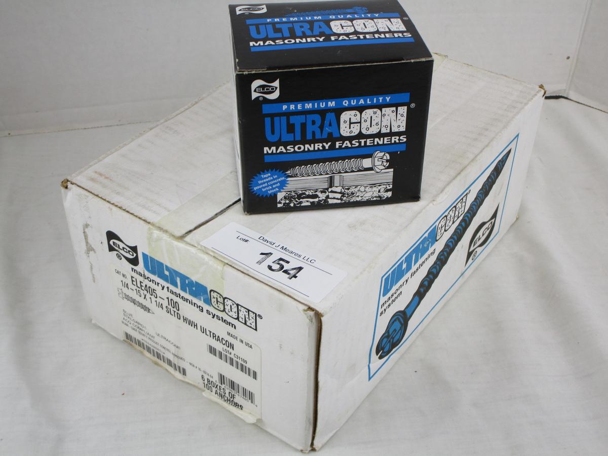6 Boxes of UltraCon Blue 1/4" x 1-1/4" Fasteners