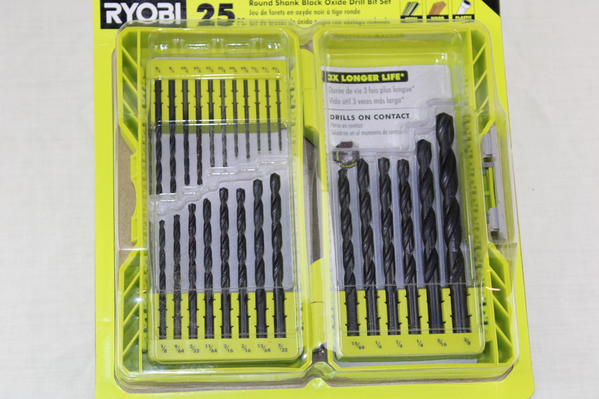 Ryobi 25 Pc. Round Shank Black Oxide Drill Bit Set