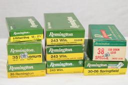 Large Lot of a Mixture of Ammo. .38, .357, .12 Ga., 243, .30-06