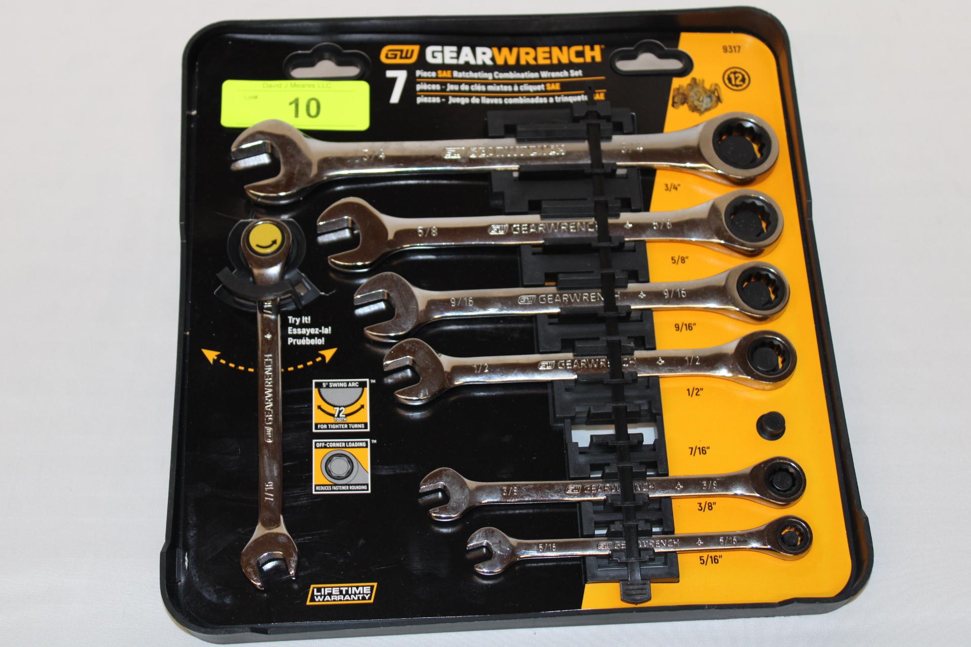 GearWrench 7 Pc. SAE Ratcheting Combination Wrench Set