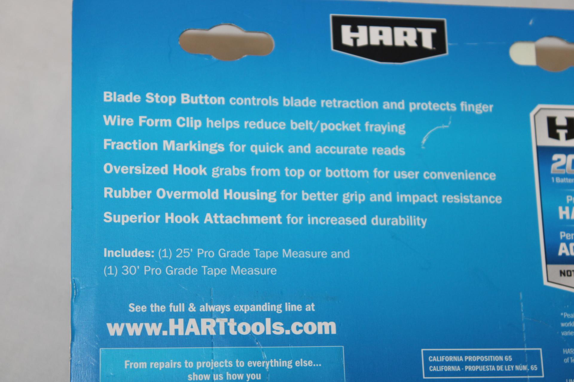 HART 25' & 30' Pro Grade Combo Tape Measures.  New!