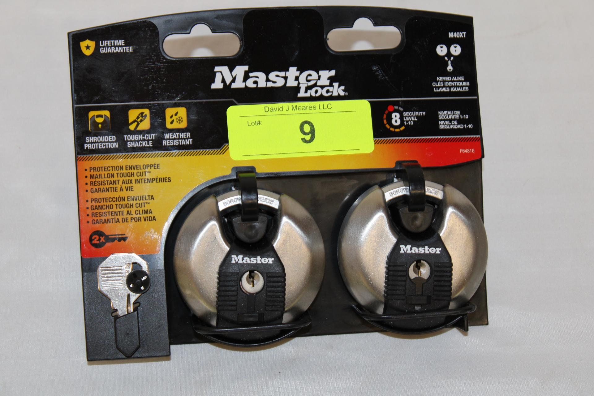 Master Lock 2 Padlock Set Keyed Alike.  New!