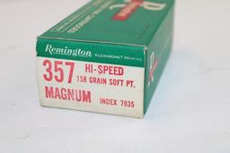 Vintage Box of 50 Rounds of Remington .357 Mag. Hi-Speed Ammo