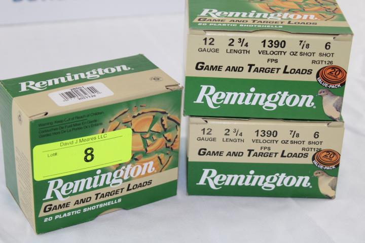 60 Rounds of Remington .12 Ga. Game and Target Loads