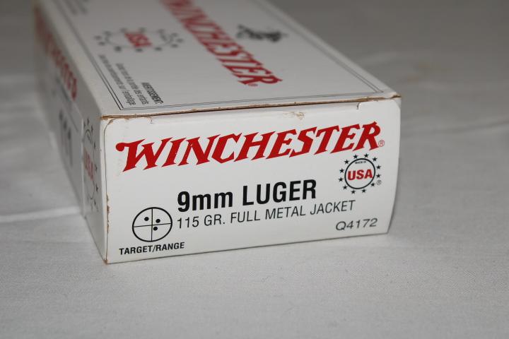 50 Rounds of Winchester 9mm Luger 115 Gr. FMJ Ammo