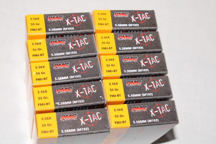 200 Rounds of PMC "X-TAC" 5.56mm 55 Gr. FMJ-BT Ammo