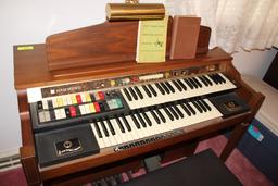 Hammond Electric Organ w/Bench and Sheet Music