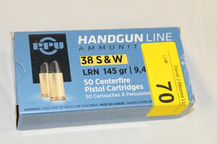 50 Rounds of PPU .38 S&W LRN 145 Gr. Ammo