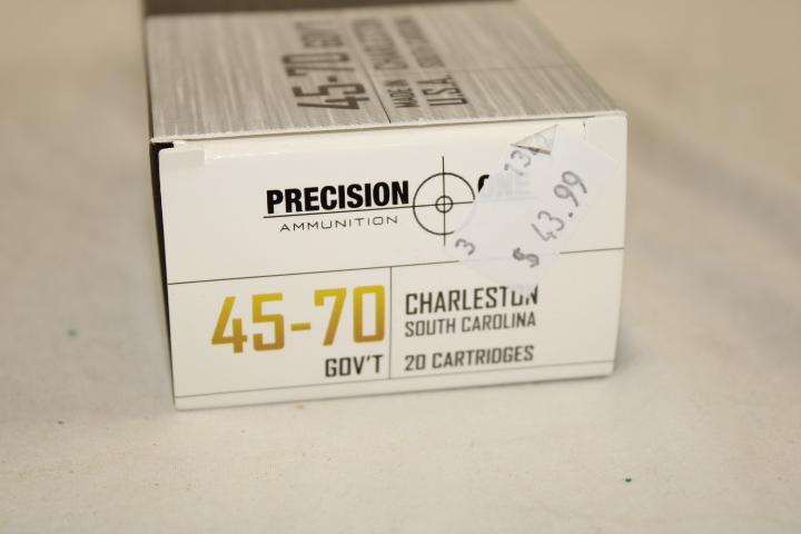 20 Rounds of Precision One .45-70 Gov't, 350 Gr. FP Ammo