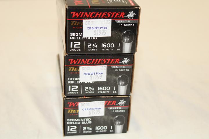 30 Rounds of Winchester "Defender" .12 Ga. Rifled Slugs