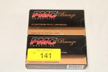 100 Rounds of PMC Bronze 9mm Luger 115 Gr. FMJ Ammo