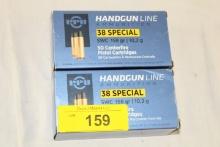 100 Rounds of PPU .38 Special SWC 158 Gr. Ammo