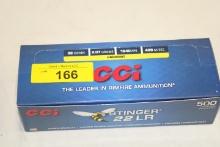 500 Rounds of CCI "Stinger" .22LR 32 Gr. HV HP Ammo