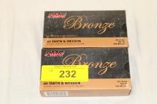 100 Rounds of PMC Bronze .40 S&W 165 Gr. FMJ-FP Ammo