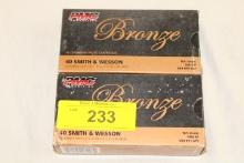 100 Rounds of PMC Bronze .40 S&W 165 Gr. FMJ-FP Ammo