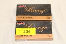 100 Rounds of PMC Bronze .40 S&W 165 Gr. FMJ-FP Ammo