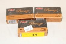 150 Rounds of PMC "Bronze" .25 Auto. 50 Gr. FMJ Ammo