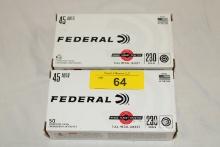 100 Rounds of Federal .45 Auto. 230 Gr. FMJ Ammo