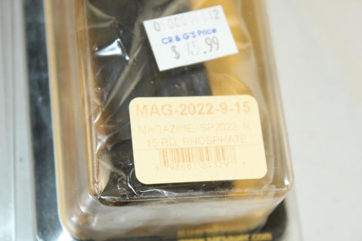 (2) Sig Sauer Mags.  9mm 13 Rd & 15 Rd. Magazines.