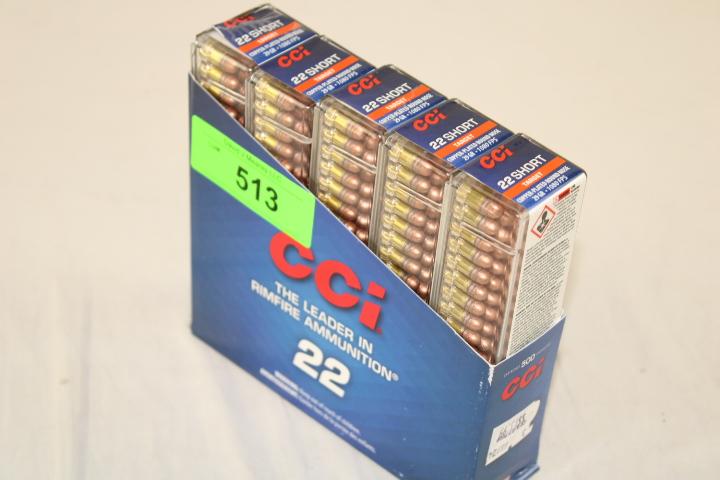 500 Rounds of CCI "Target" .22 Short 29 Gr. Round Nose Ammo