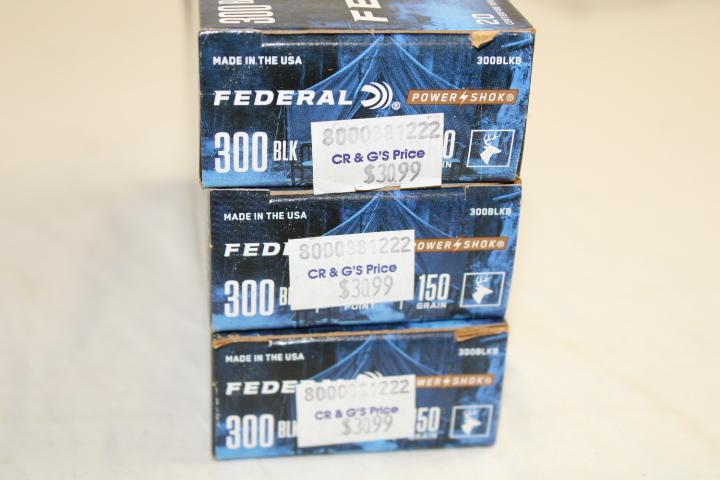 60 Rounds of Federal "Power-Shok" 300 BLK 150 Gr. JSP Ammo