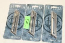(3) Beretta "MU22" .22LR 10-Round Magazines.