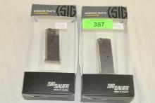 (2) Sig Sauer 938 9mm 6 Round Magazines.