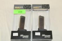 (2) Sig Sauer 938 9mm 7 Round Magazines.