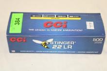 500 Rounds of CCI "Stinger" .22LR 32 Gr. HP Varmint Ammo