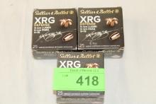 75 Rounds of Sellier & Bellot 9mm Luger 100 Gr. XRG Ammo