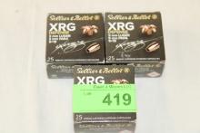 75 Rounds of Sellier & Bellot 9mm Luger 100 Gr. XRG Ammo