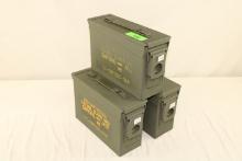 (3) Small Size Metal Ammo Cans.  M19A1.