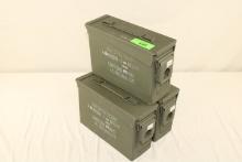 (3) Small Size Metal Ammo Cans.  M19A1.
