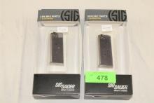 (2) Sig Sauer 938 9mm 6-Round Magazines.  New!