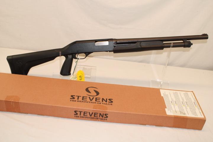 Stevens "Model 320" .12 Ga. Pump Shotgun in Black.
