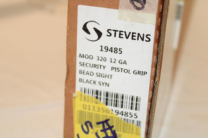 Stevens "Model 320" .12 Ga. Pump Shotgun in Black.