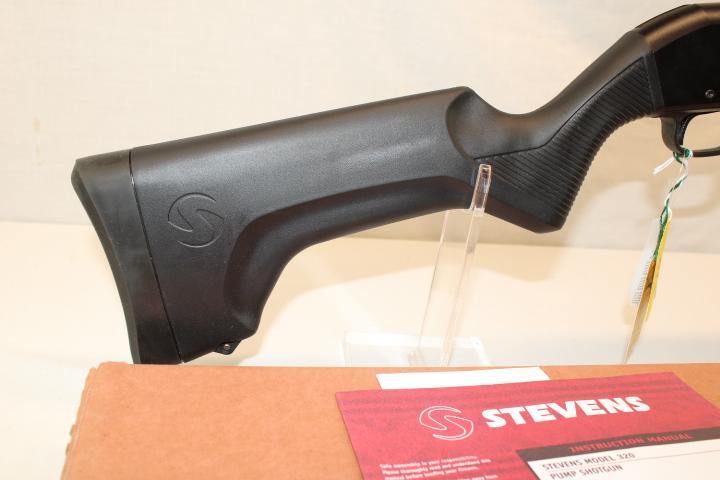Stevens "Model 320" .12 Ga. Pump Shotgun in Black.  New!