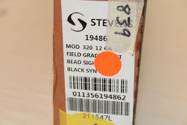 Stevens "Model 320" .12 Ga. Pump Shotgun in Black.  New!
